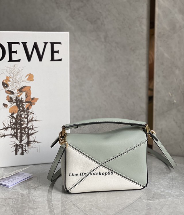 Loewe專櫃經典款2022新顏色迷你女包 羅意威Puzzle系列Mini女款手提肩背包小牛皮幾何包 10173 lyw1518